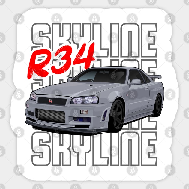 Nissan Skyline GTR R34 Sticker by squealtires